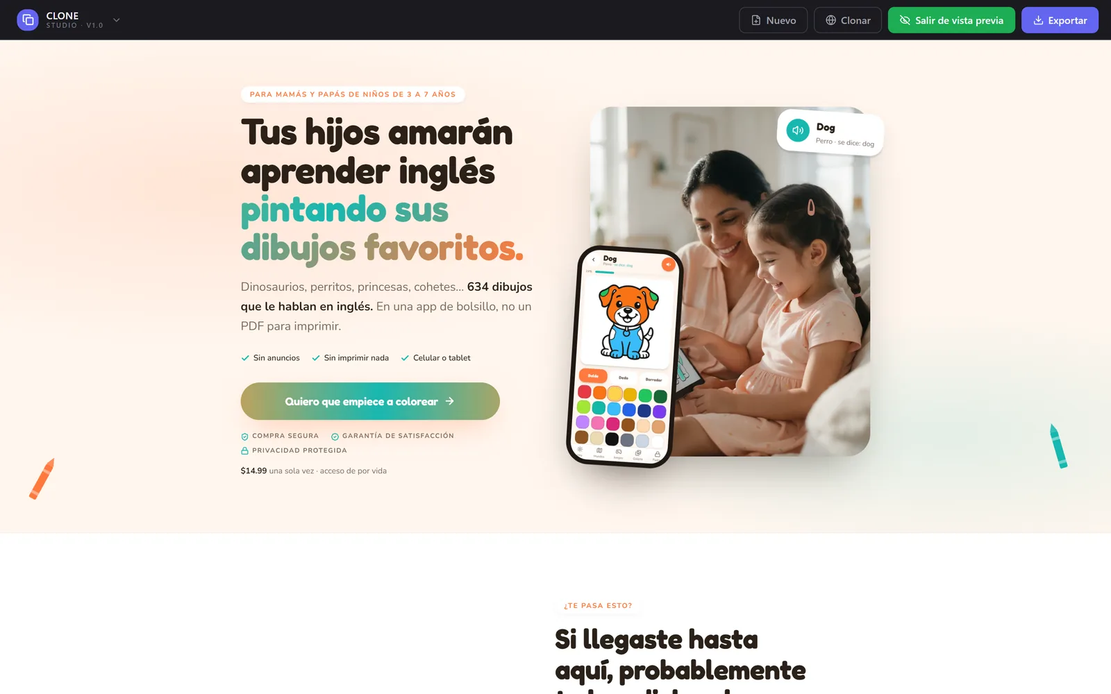 Resultado real: la página en Vista previa, como la ve un visitante